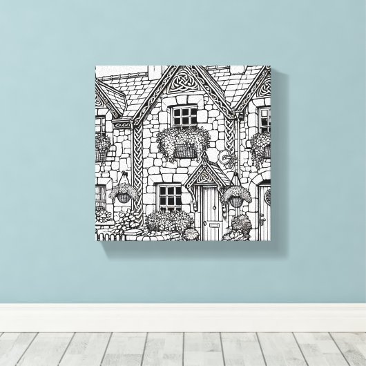 Terras Huis #27 Canvas Afdruk (Insitu (Houten vloer))