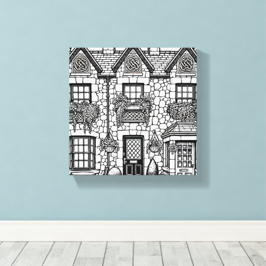 Terras Huis #28 Canvas Afdruk (Insitu (Houten vloer))