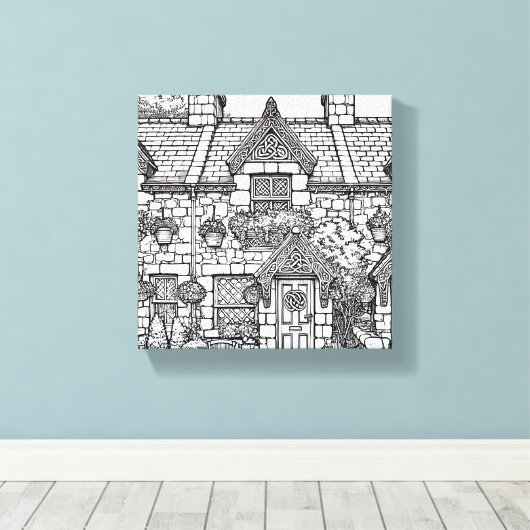 Terras Huis #30 Canvas Afdruk (Insitu (Houten vloer))