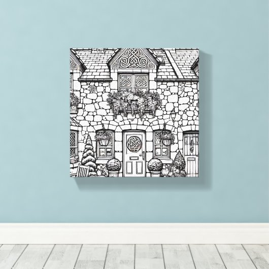 Terras Huis #32 Canvas Afdruk (Insitu (Houten vloer))