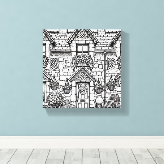 Terras Huis #33 Canvas Afdruk (Insitu (Houten vloer))