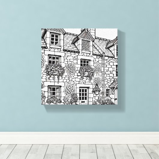 Terras Huis #34 Canvas Afdruk (Insitu (Houten vloer))