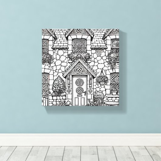 Terras Huis #36 Canvas Afdruk (Insitu (Houten vloer))