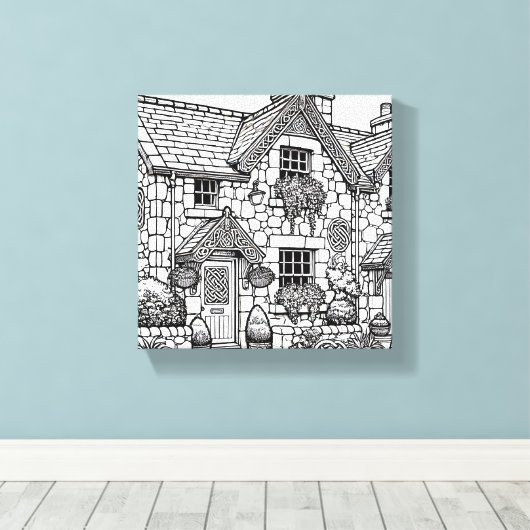 Terras Huis #39 Canvas Afdruk (Insitu (Houten vloer))