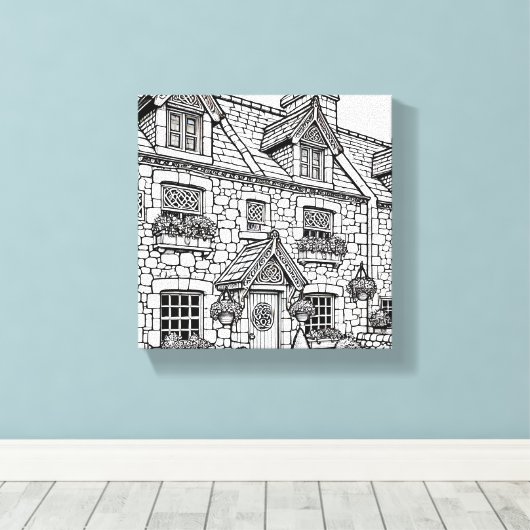 Terras Huis #42 Canvas Afdruk (Insitu (Houten vloer))