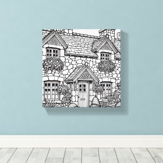 Terras Huis #43 Canvas Afdruk (Insitu (Houten vloer))