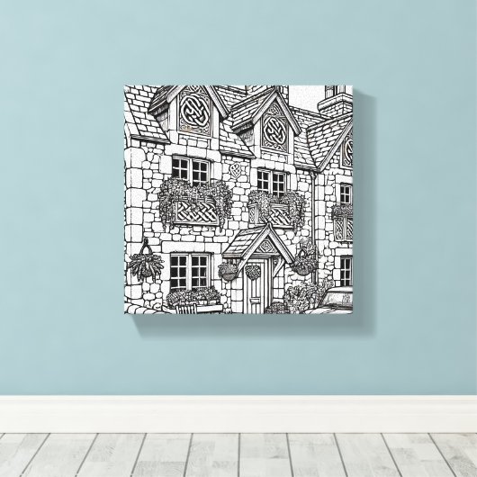 Terras Huis #48 Canvas Afdruk (Insitu (Houten vloer))