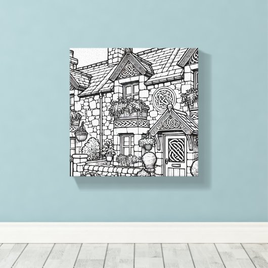 Terras Huis #50 Canvas Afdruk (Insitu (Houten vloer))