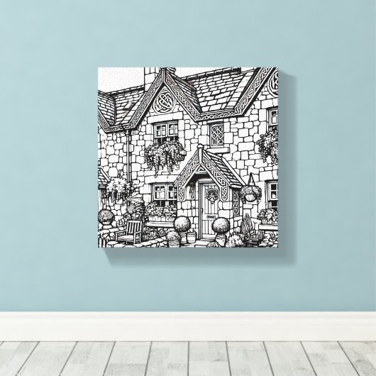 Terras Huis #8 Canvas Afdruk (Insitu (Houten vloer))