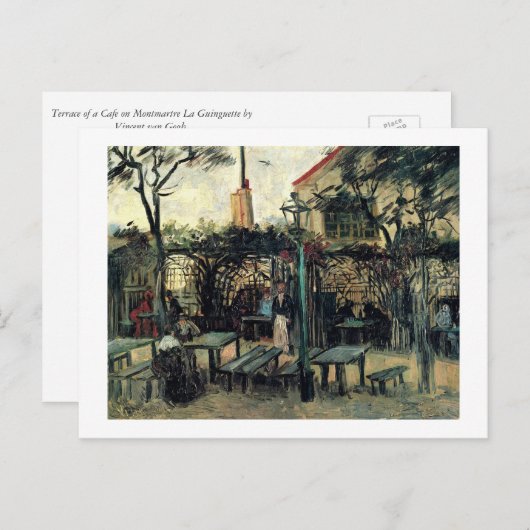 Terras of a Cafe on Montmartre La Guinguette Briefkaart (Voorkant / Achterkant)