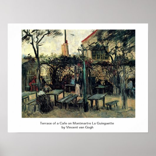 Terras of a Cafe on Montmartre La Guinguette Poster (Voorkant)