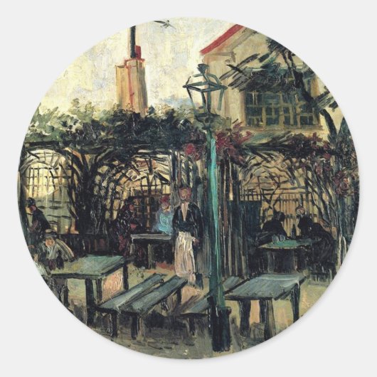 Terras of a Cafe on Montmartre La Guinguette Ronde Sticker (Voorkant)