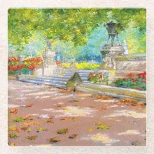 Terras, Prospect Park (1887) tekening Glazen Onderzetter