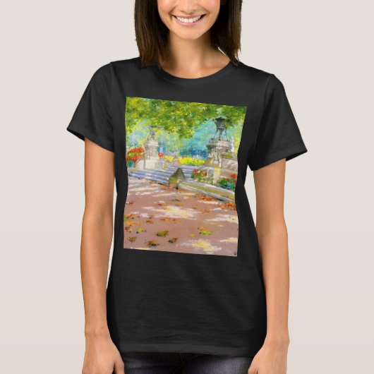  Terras, Prospect Park (1887) tekening T-shirt (Voorkant)