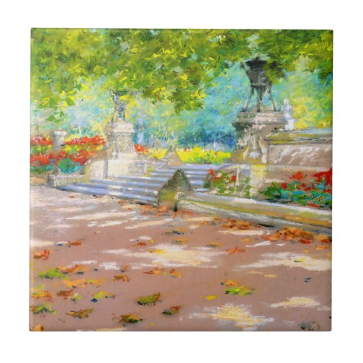  Terras, Prospect Park (1887) tekening Tegeltje (Voorkant)