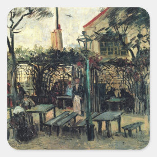 Terras van een café, Montmartre door Vincent van G Vierkante Sticker