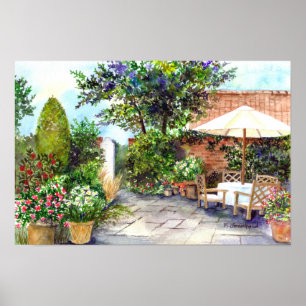Terras van het landhuis in Heslington York Poster