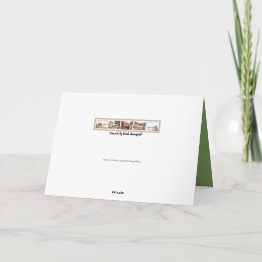 Terras van het landhuis Waterverf schilderij Kaart (Achterkant)