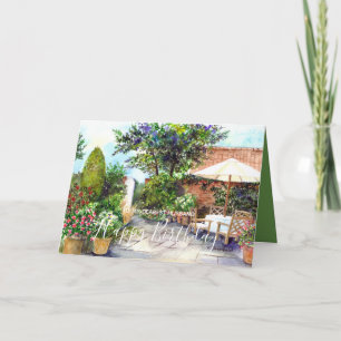 Terras van het landhuis Waterverf schilderij Kaart