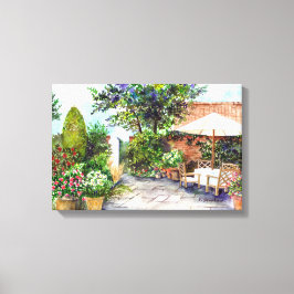 Terras van The Manor House, York Canvas Afdruk