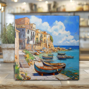 Terrasini Sicilië Tegel Kunst – Vissersboten & Kli Tegeltje