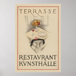 Terrasse Restaurant Kunsthalle Vintage Food&Drink Poster