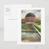 Terrazo Promenade Uitzicht van Adler Planetarium Briefkaart (Voorkant / Achterkant)