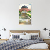 Terrazo Promenade Uitzicht van Adler Planetarium Canvas Afdruk (Insitu (Slaapkamer))