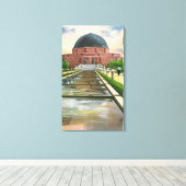 Terrazo Promenade Uitzicht van Adler Planetarium Canvas Afdruk (Insitu (Houten vloer))