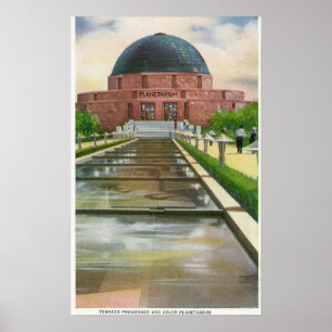 Terrazo Promenade Uitzicht van Adler Planetarium Poster