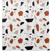 Terrazzo Abstract Geometrisch Patroon Douchegordij Douchegordijn (Voorkant)