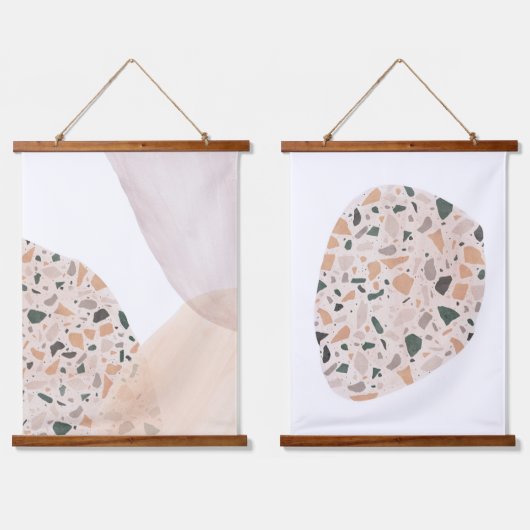 Terrazzo abstract hangend wandkleed (Dubbel)