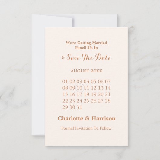 Terrazzo Abstract Moderne Aardetoneel Bruiloft Save The Date (Voorkant)