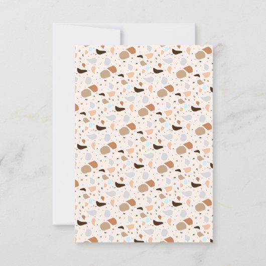 Terrazzo Abstract Moderne Aardetoneel Bruiloft Save The Date (Achterkant)