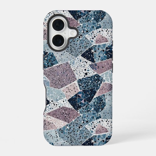 Terrazzo Abstract Ontwerp iPhone 16 Hoesje (Achterkant)