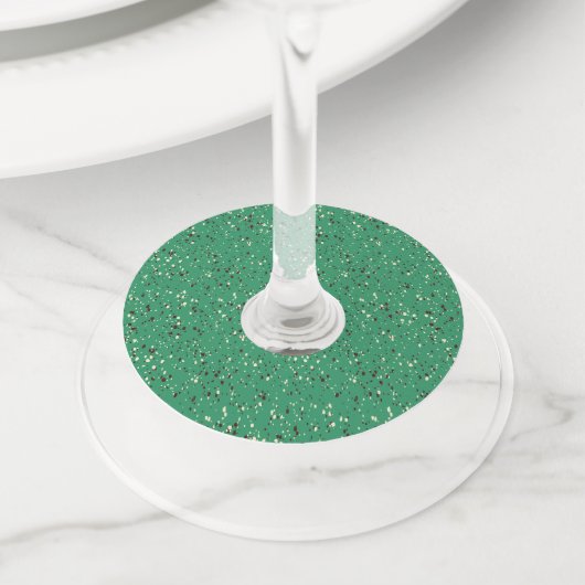 Terrazzo Abstract Patroon Ontwerp Wijnglaslabel (Dichtbij)
