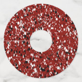 Terrazzo Abstract Patroon Ontwerp Wijnglaslabel (Voorkant)