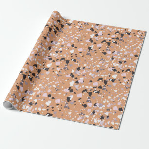 Terrazzo Abstract Pattern Terracotta Cadeaupapier