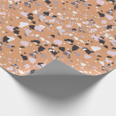 Terrazzo Abstract Pattern Terracotta Cadeaupapier (Hoek)