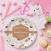 Terrazzo Abstracte Earthy Modern Papieren Bordje (Feest)