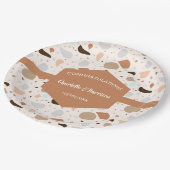 Terrazzo Abstracte Earthy Modern Papieren Bordje (Gekanteld)