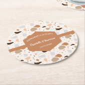 Terrazzo Abstracte Earthy Modern Ronde Kartonnen Onderzetter (Gebogen)