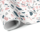 Terrazzo abstracte, leuke print design cadeaupapier (Rol Hoek)