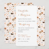 Terrazzo Abstracte Modern Earthy Wedding Invitatio Kaart (Voorkant / Achterkant)