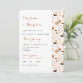 Terrazzo Abstracte Modern Earthy Wedding Invitatio Kaart (Staand voorkant)