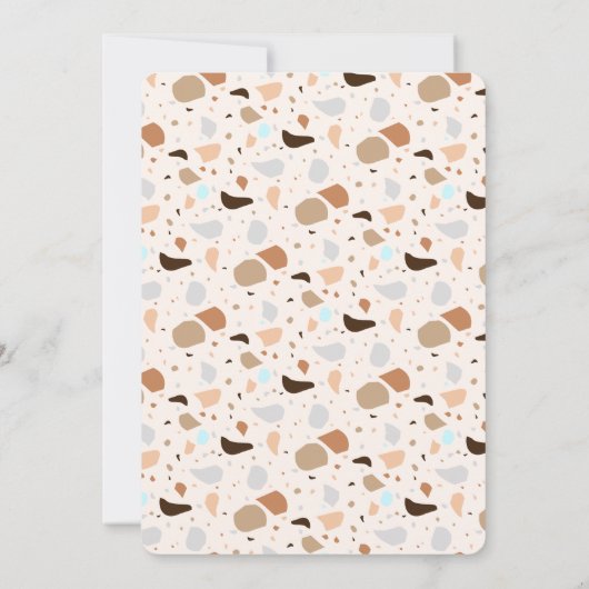 Terrazzo Abstracte Modern Earthy Wedding Invitatio Kaart (Achterkant)