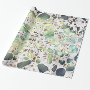 Terrazzo - Agate and gold op marmer #2 Cadeaupapier