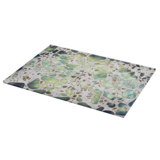 Terrazzo - Agate and gold op marmer #2 Snijplank (Hoek)