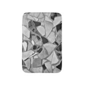 Terrazzo Black en White Grey Modern Mosaic Art Badmat (Voorkant Verticaal)