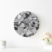 Terrazzo Black en White Grey Modern Mosaic Art Grote Klok (Huis)